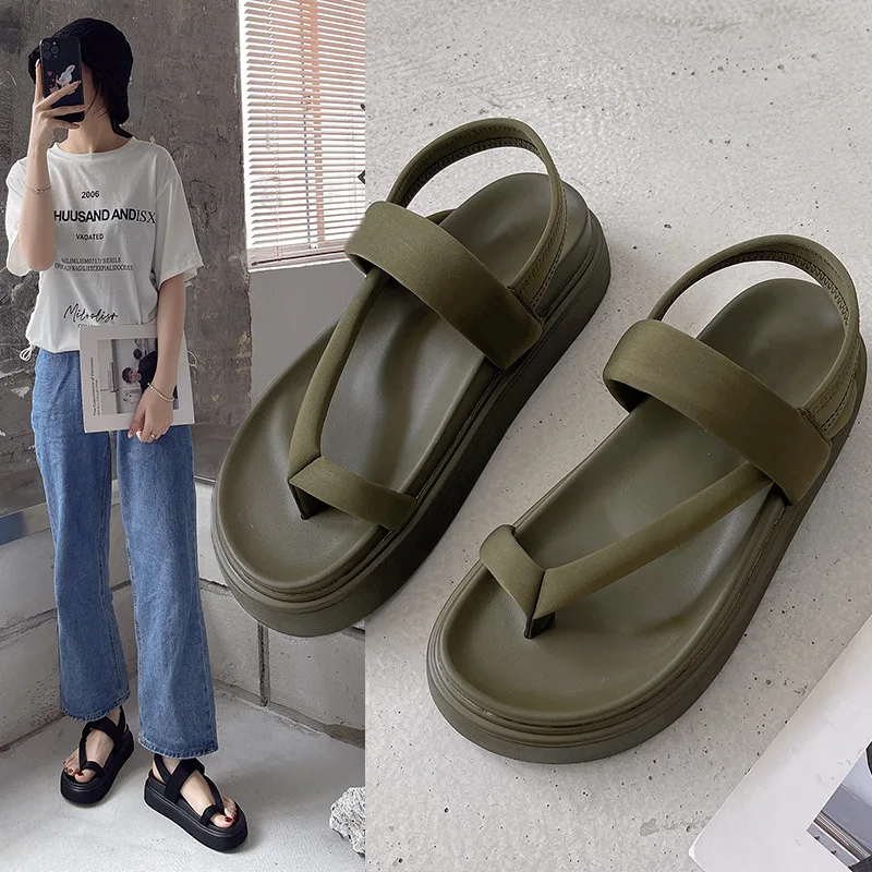 

Low Sandals Woman Leather Low-heeled Rome PU Slides Hoof Heels Rubber Fabric Low Sandals Woman Leather Low-heeled Hoof Heels Sli