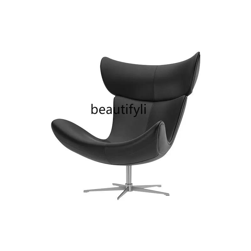 

Вращающийся стул для отдыха, для гостиной, балкона, кресло с откидной спинкой, современный простой и роскошный стул со спинкой, кожаный одиночный