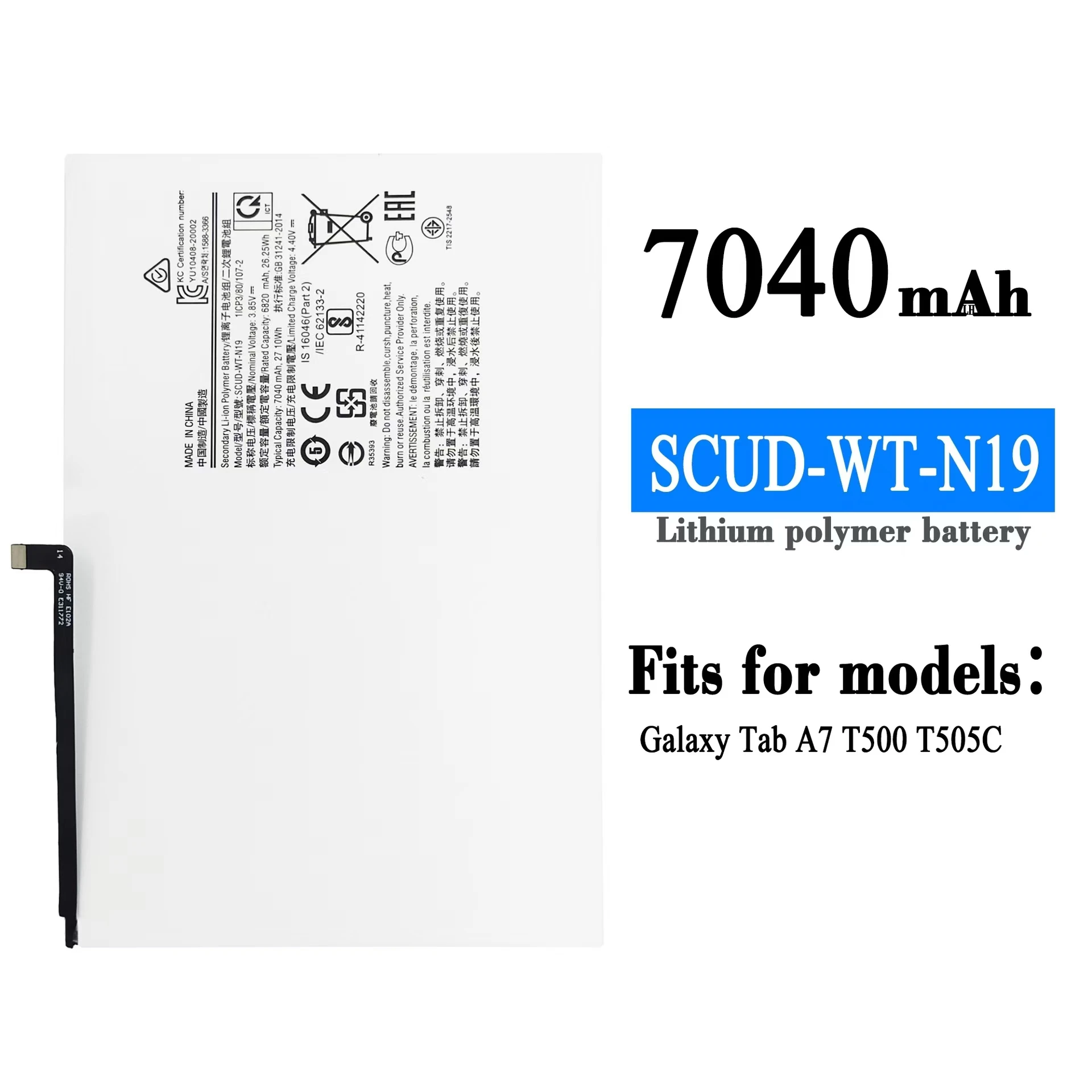 Rechargeable Battery For Samsung Galaxy TAB A7 T500 T505C SCUD-WT-N19 Tablet Battery