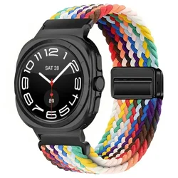 Magnetic Woven Nylon Strap - Premium Sports Replacement Wristband - Samsung Watch Ultra (Official rainbow)