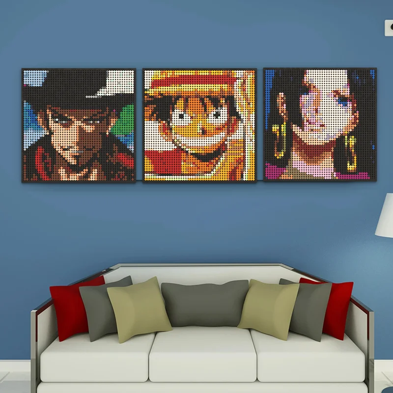 Takara tomy um pedaço macaco d luffy zoro sanji usopp blocos tijolo pixel  arte decoração diy brinquedos crianças presentes de aniversário natal -  AliExpress