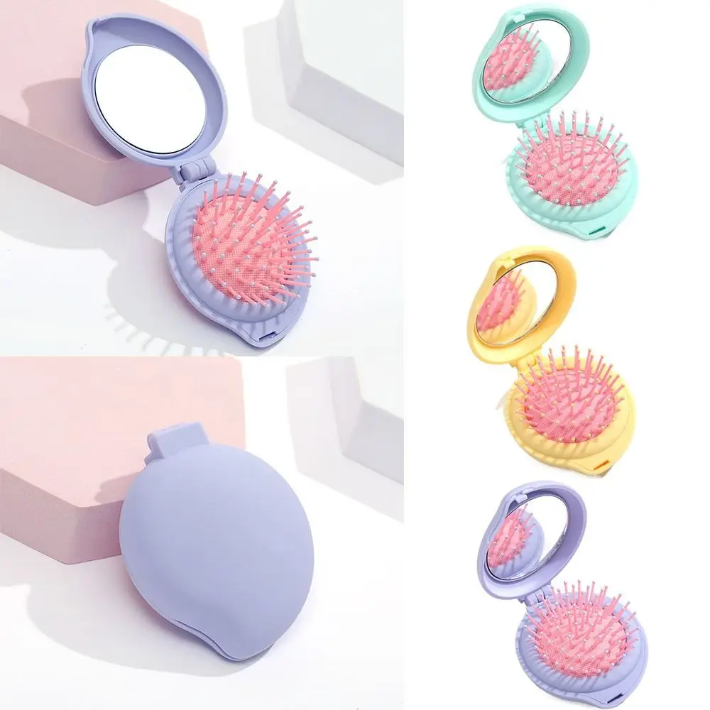 

ABS Macaroon Comb New with Mirror Styling Tools Hair Styling Comb Massage Folding Comb Hair