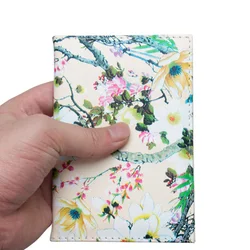 Women Universal Portable Fashion Travel Holder Wallet Beautiful Creative Floral Print Case Bag Casual Unisex Passport Cover