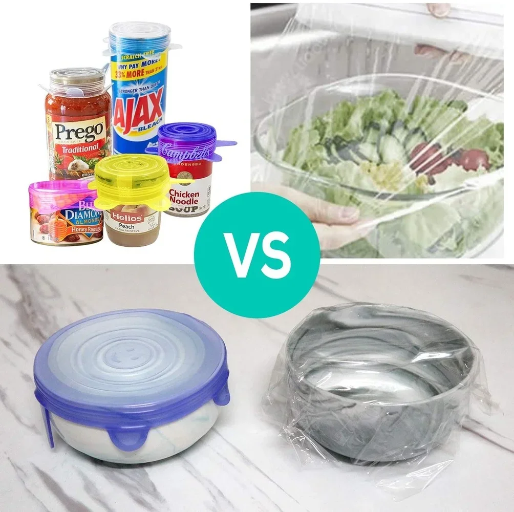 Food Cover Silicone Stretch Lids 13PC Reusable Durable for Cups Small Bowls Soda Can Oui Yogurt Jars