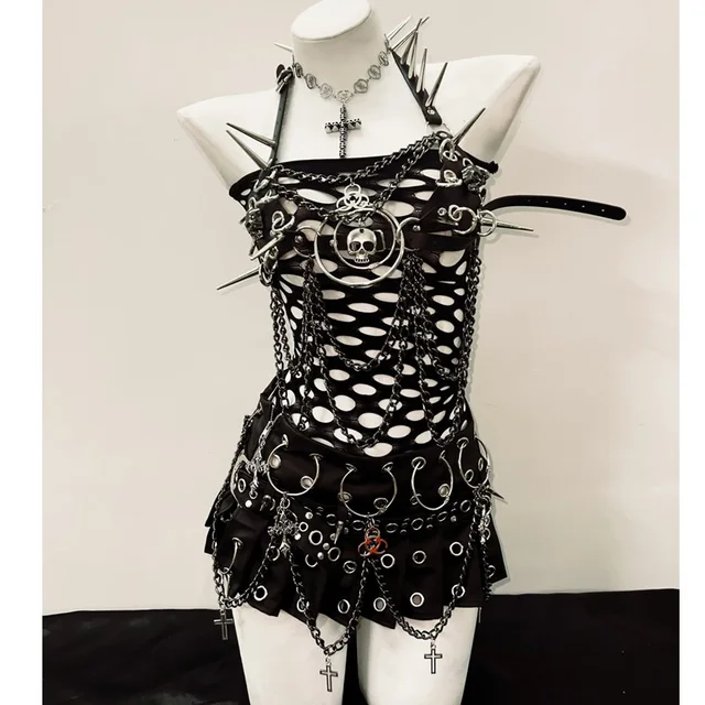Spikey Skull Bikini Dress and Skirt 1