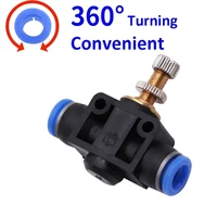 Air Flow Speed Control Valve Tube Water Hose Pneumatic Push In Fittings Throttle Valve SA 4-12mm 4