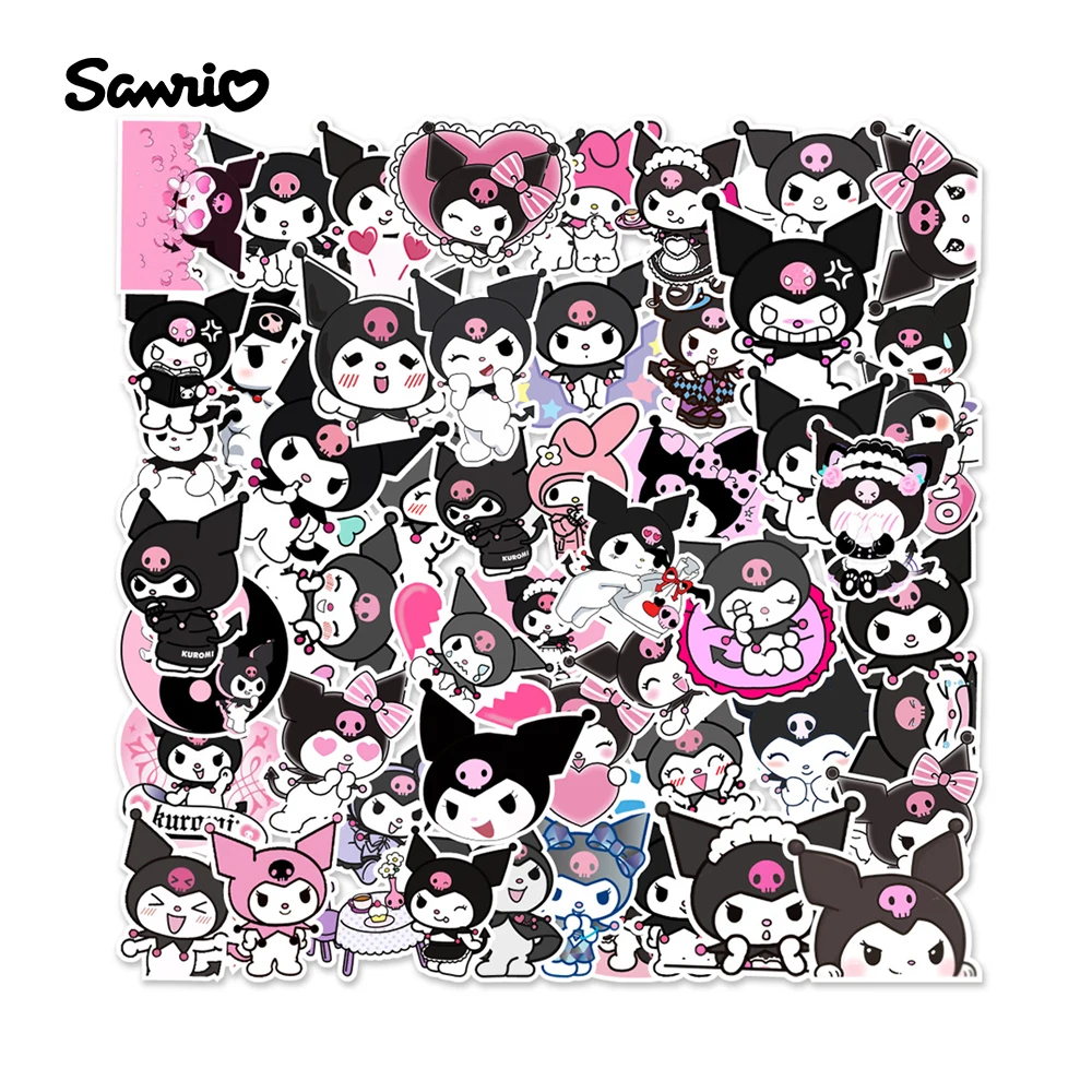 

50 шт. Sanrio милый мультфильм Kuromi ноутбук скейтборд чемодан стакан воды граффити украшение водостойкая наклейка детская игрушка