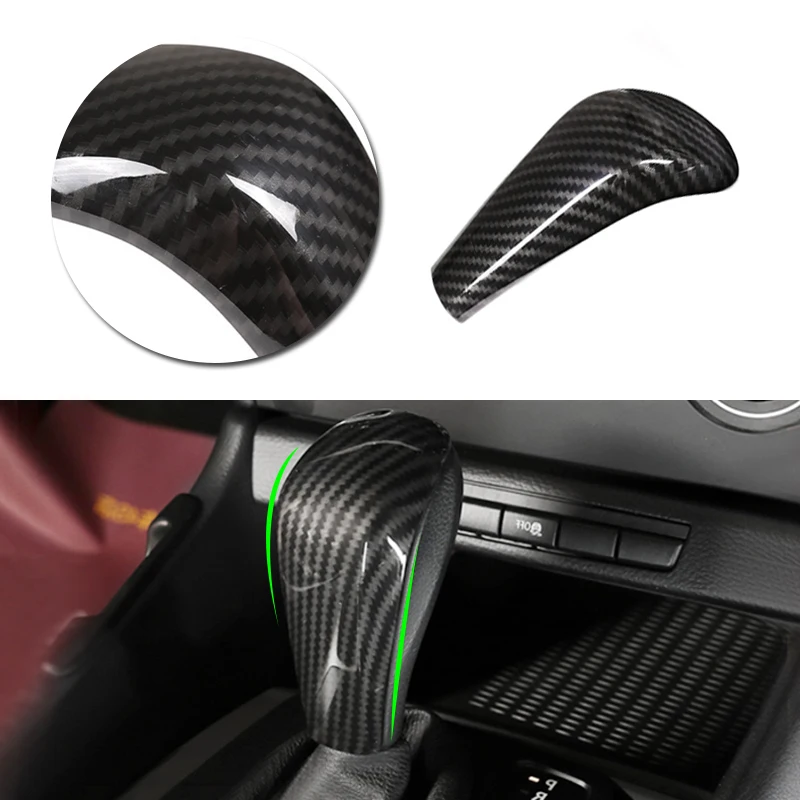 

For BMW 1 3 Series E87 E90 E92 E93 X1 E84 Car Carbon Fiber Interior Central Control Gear Shift Knob Head Cover Protective Trim