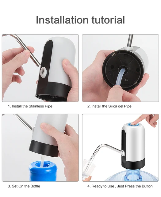 Pompa Caraffa Bianca Pompa Manuale Per Caraffa Da 5 Galloni - Erogatore Acqua Con Beccuccio E Tappo Antipolvere, Colore Bianco Girante Pompa Acqua