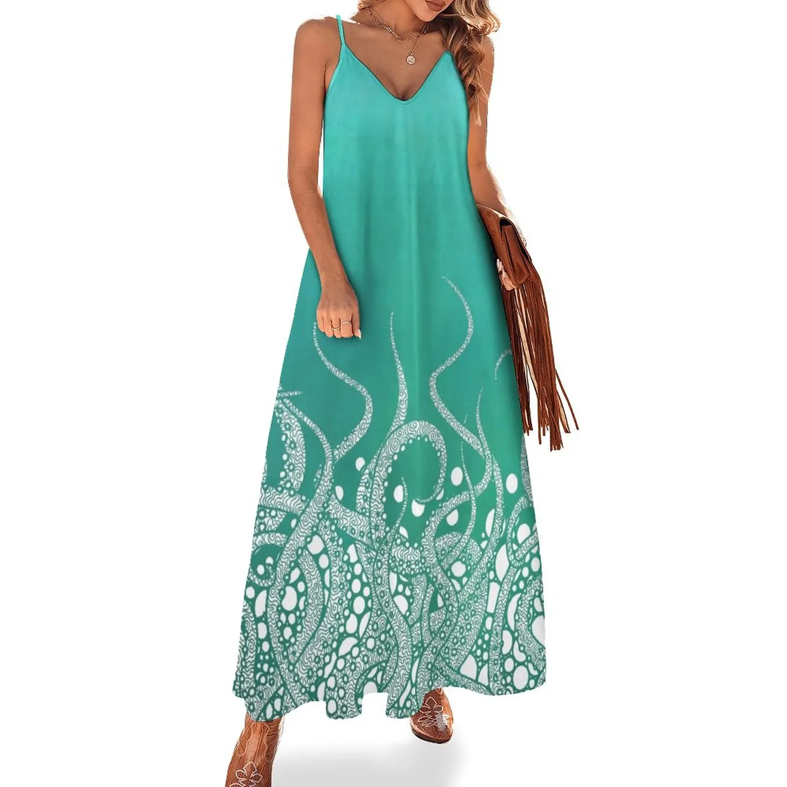 

Turquoise Tentacles Sleeveless Dress elegant and pretty women's dresses evening dresses ladies