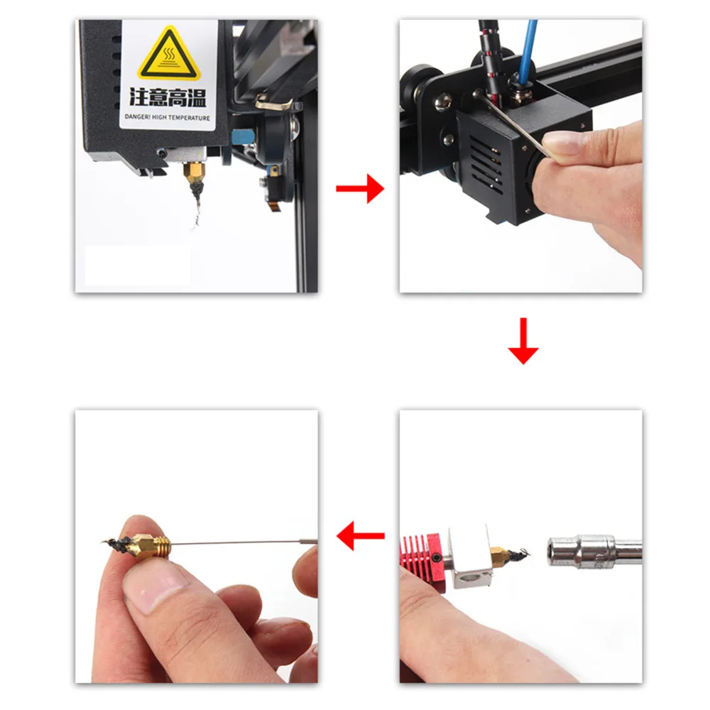 3D Printing Nozzle Cleaning Steel Needle Wiper Nozzle Needle Stainless Steel Tweezers 5