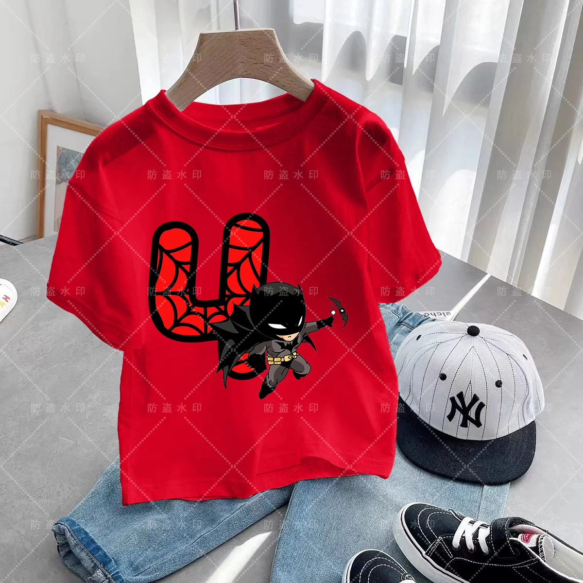 Birthday Number 3-12 Summer Short Sleeve Children's Clothing T-shirts for Children Cartoons Kawaii Spiderman Top Kawaii Cartoons 4