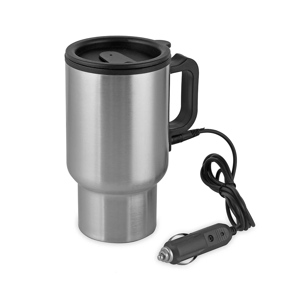 450ml Steel Vehicle Heating Cup Electric Heating Car Kettle Coffee Heated Mug USB Heating Car Coffee Mug Thermos Cup