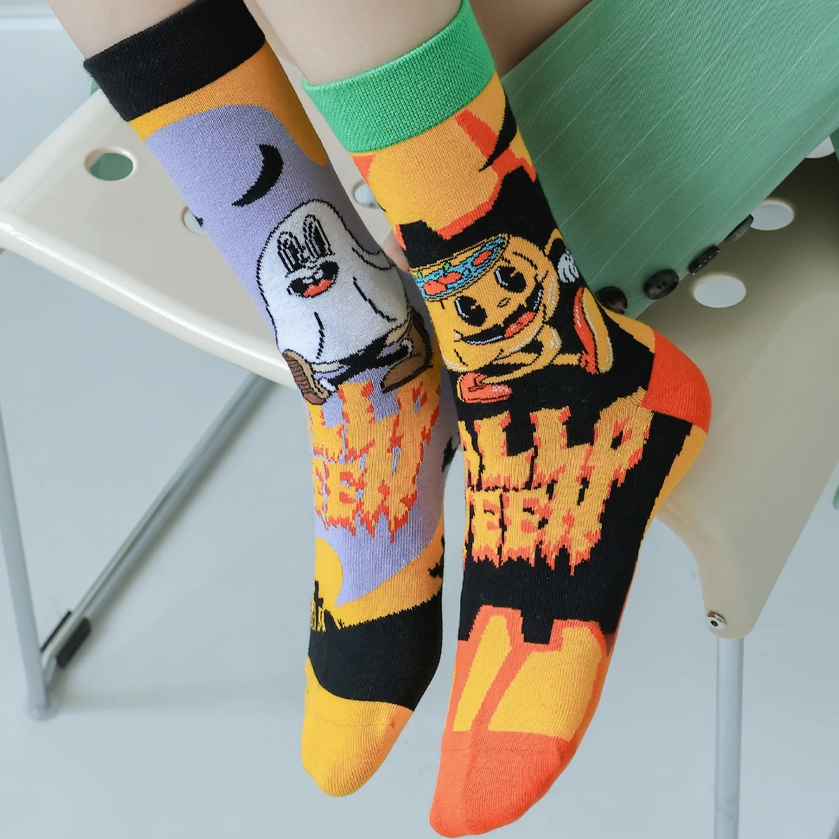 Halloween Pumpkin Japan Home Socks Hipster Sleep Youthful BFF Fashion Short Socks Knit Ankle Socks Lovers' Novelties Wear