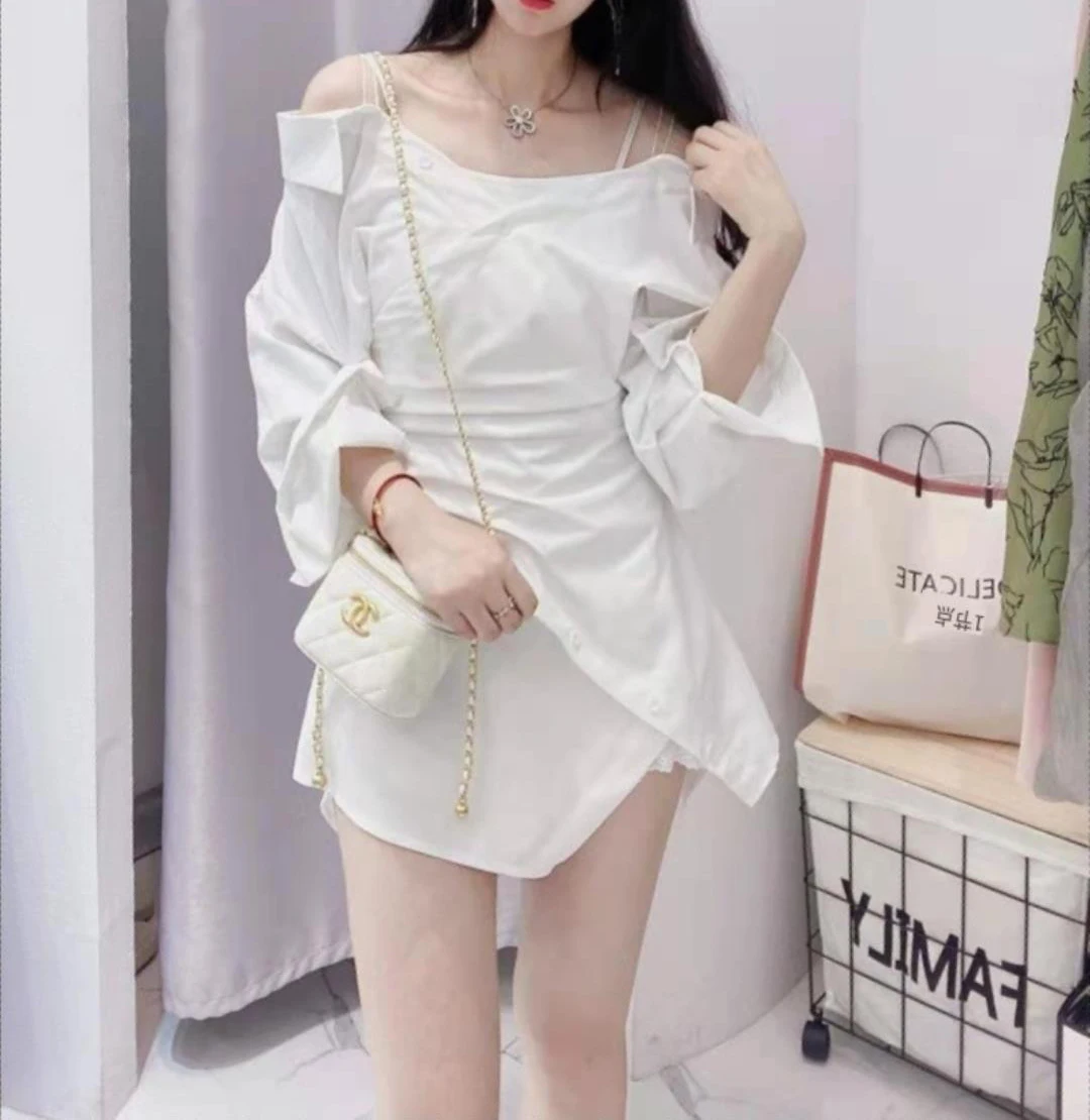 Casual Dresses Korean Fashion White Mini Dress Women... From 15,34  |  DHgate