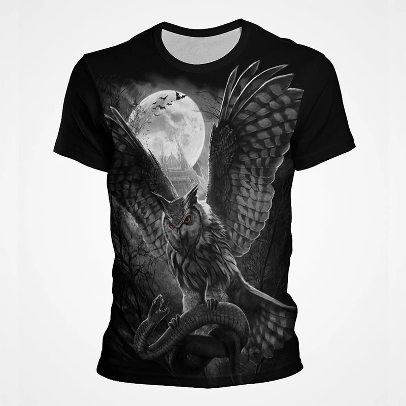 

Night Owl 3D Print Fashion Short Sleeve Men Women Children T shirt Clothing Harajuku Casual Cool Summer T-shirt Tops