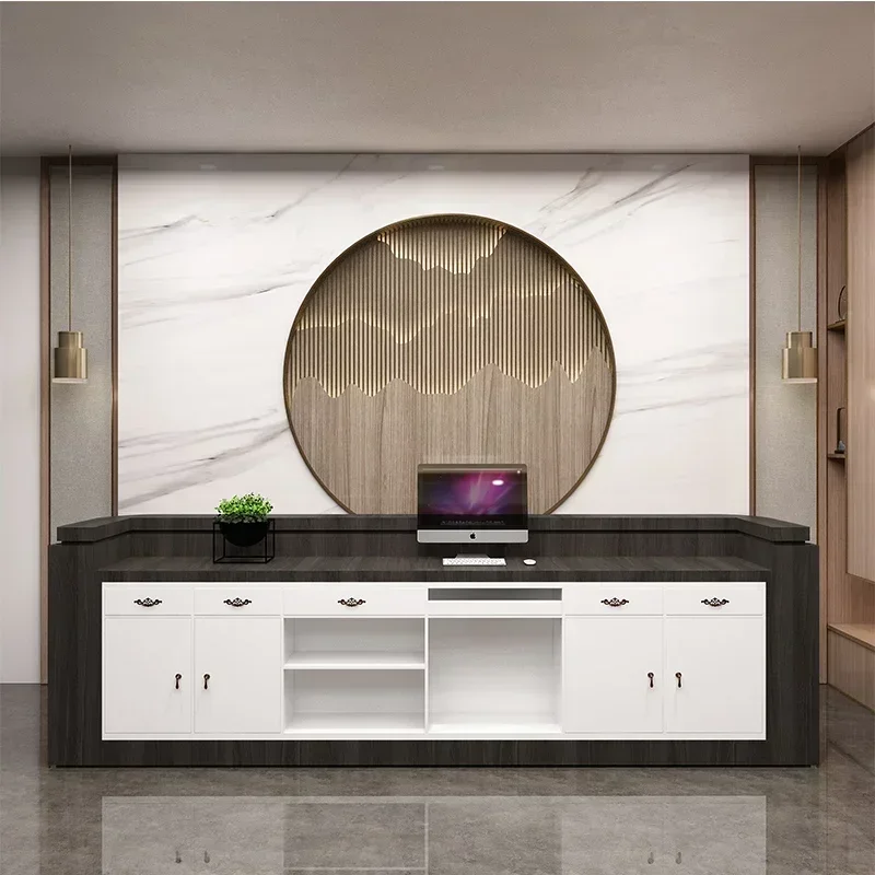 Reception Counter Desk Long Executive Office Furniture Salon Hairdressing Lectern Simple Professional Entrances Tables Luxury