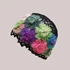 Spring and Summer New Style Literary and Artistic Colorful Flowers Hollow Baotou Cap Female Sweet Fashion Knitting Wool Cap Melo 5