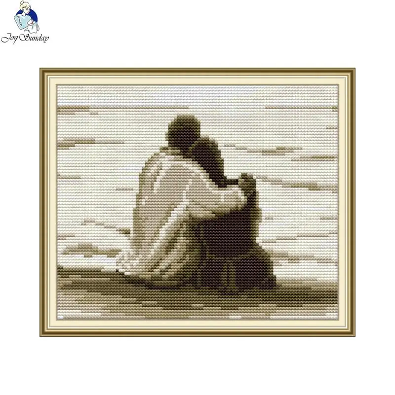 Seaside Couple Cross Stitch Embroidery Set 11CT 14CT