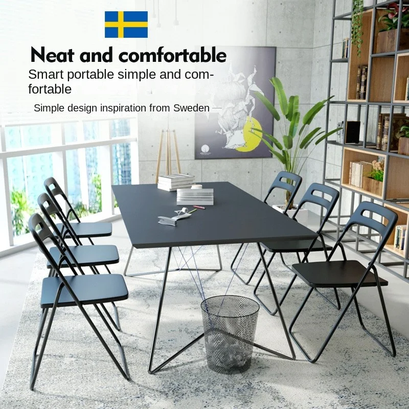 Folding Chair Minimalist Home Leisure Backrest Dining Exhibition Plastic