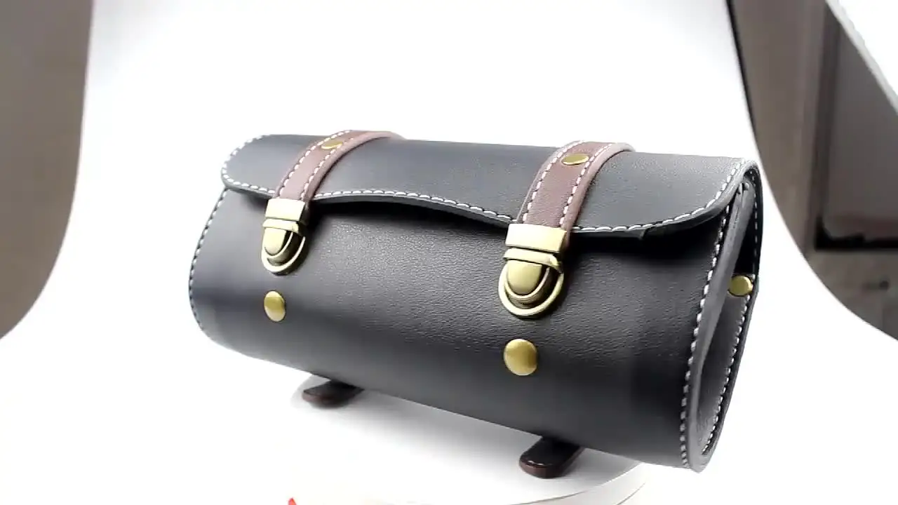 Bolsa de herramientas de horquilla de motocicleta de cuero PU verde,  delantera y trasera de equipaje alforja, bolsas de manillar para moto,  accesorios universales, 1 ud. - AliExpress, image size:1280x720