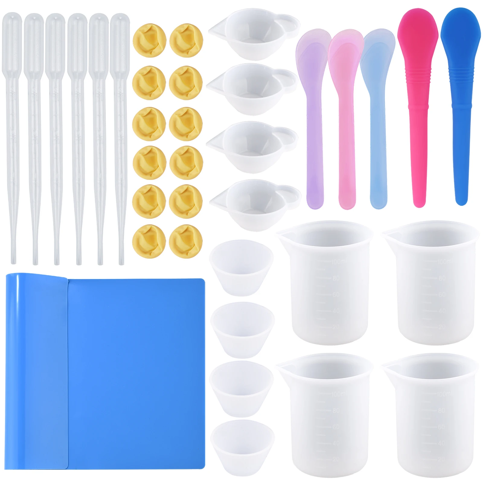 Epoxy Resin Making Tools UV Epoxy Resin Casting Making Jewelry Finding Set Measure Cup Glue Cup Dropper Stirring Stick Tools