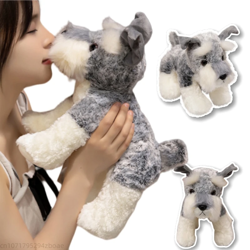 Boneka Schnauzer simulasi boneka, buah 20/30/40cm mainan hewan