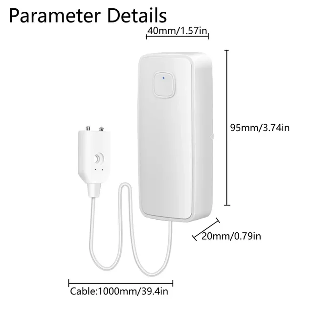 Tuya WiFi smart water leakage sensor leak level 80db sound alarm detector security overflow protection Tuya Smart Life app 3