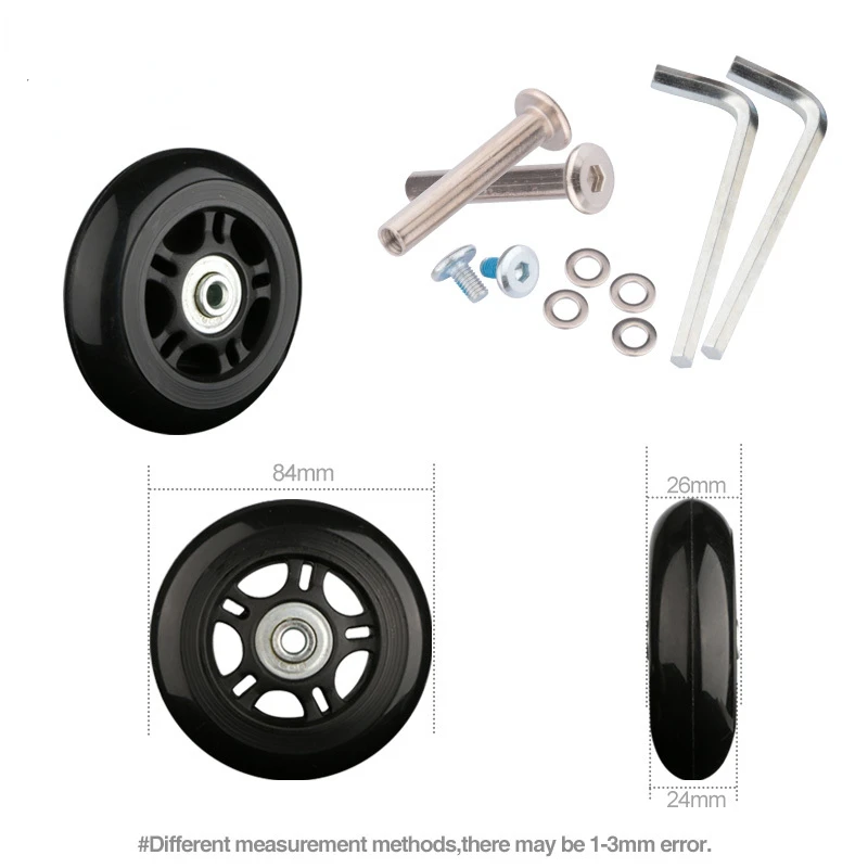 

Fashion Trolley Suitcase Caster Replacement Luggage Universal Caster Accessories Wear-resistant 84*24mm Black Single Wheel Parts