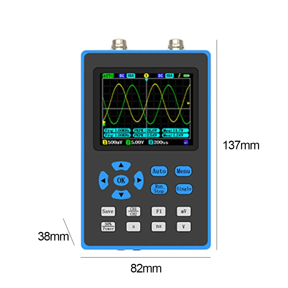 28Inch Handheld Digital Oscilloscope 120M Bandwidth Portable Dual Channel Oscilloscope Signal generator XYmode for Car Repair digital oscilloscope signal generator