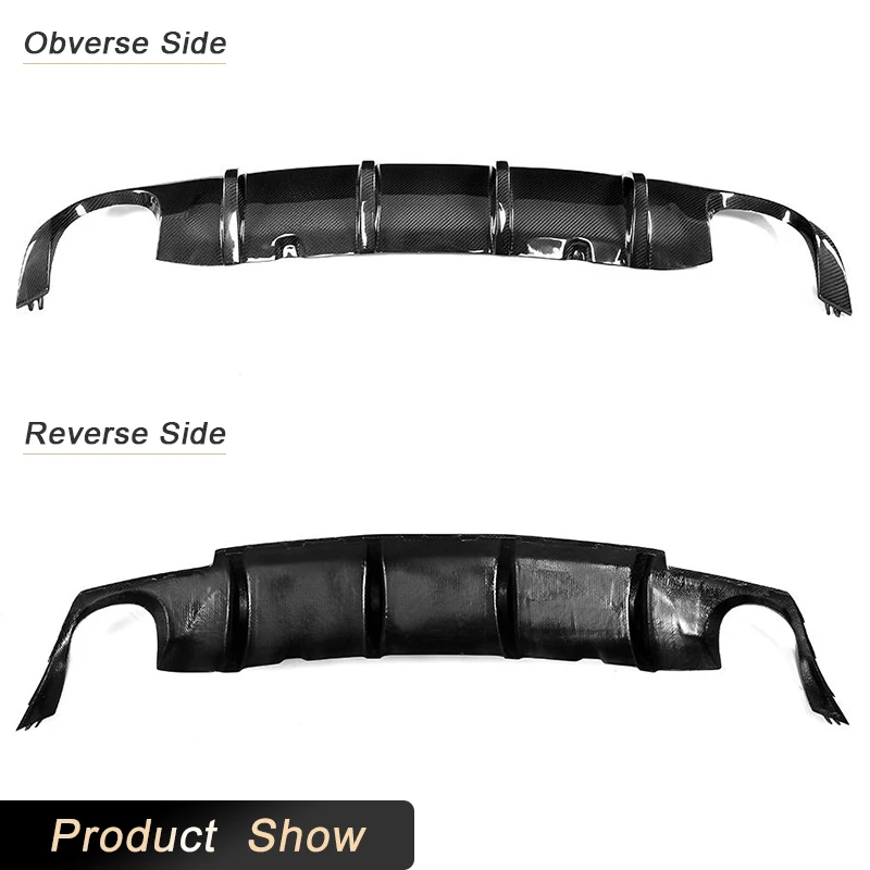 Carbon Fiber Car Rear Diffuser Lip Spoiler For Volkswagen VW Scirocco R R20 Bumper 2009-2014 Black FRP Rear Diffuser Spoiler