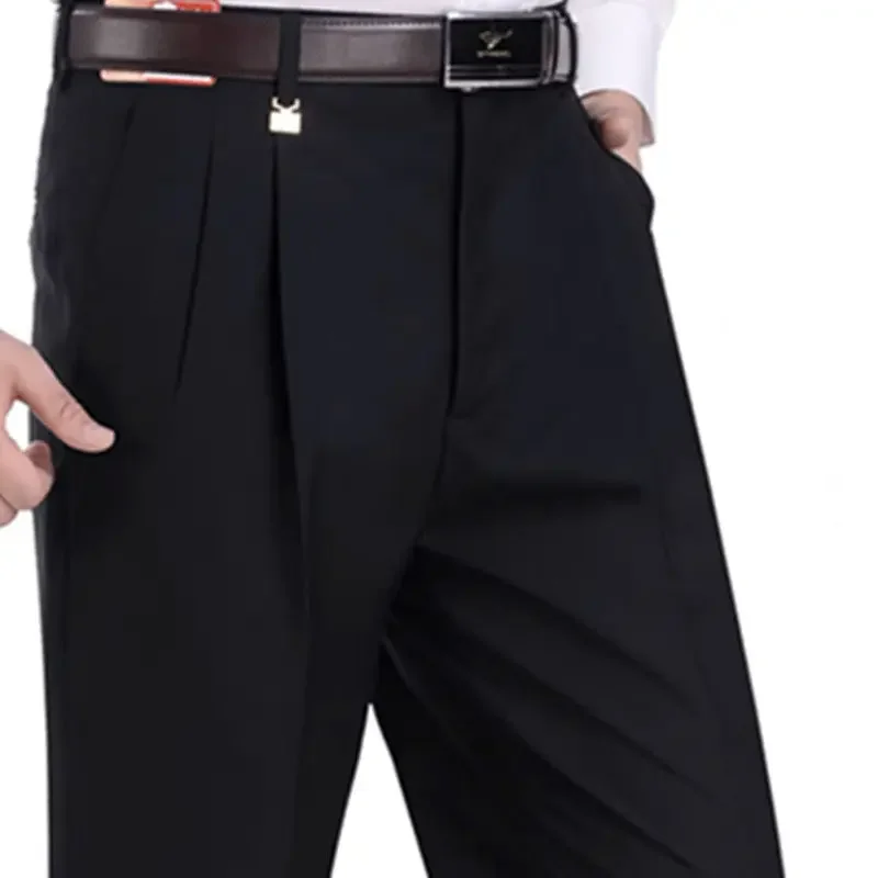 Men's Casual Suit Pants Autumn Thick Cotton Classic Business Fashion Stretch Trousers Male Brand Clothes High Waist A147 3