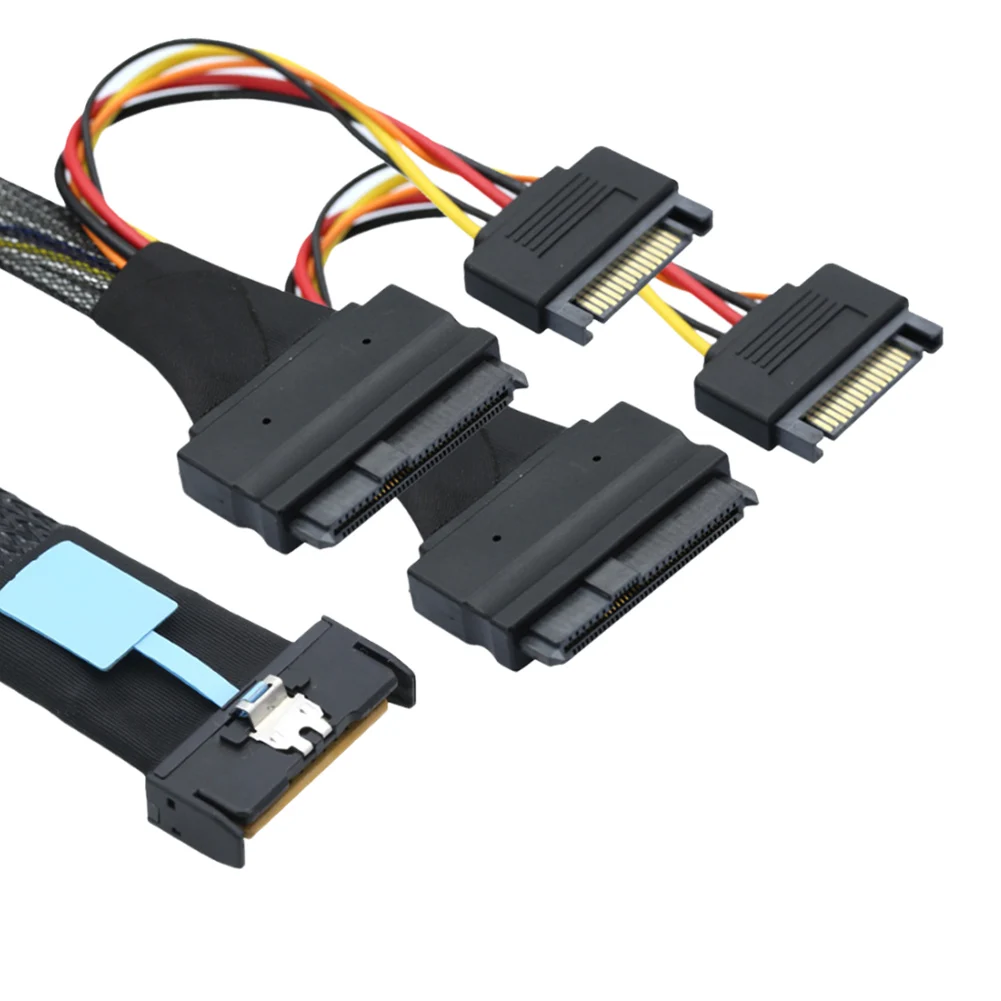 Slimline-sas Mcio 8i Cabo Adaptador Conector Cabo de Transmissão de Dados para Computador pc 74 a 2-sff 8639 50cm Servidor - Imagem 5
