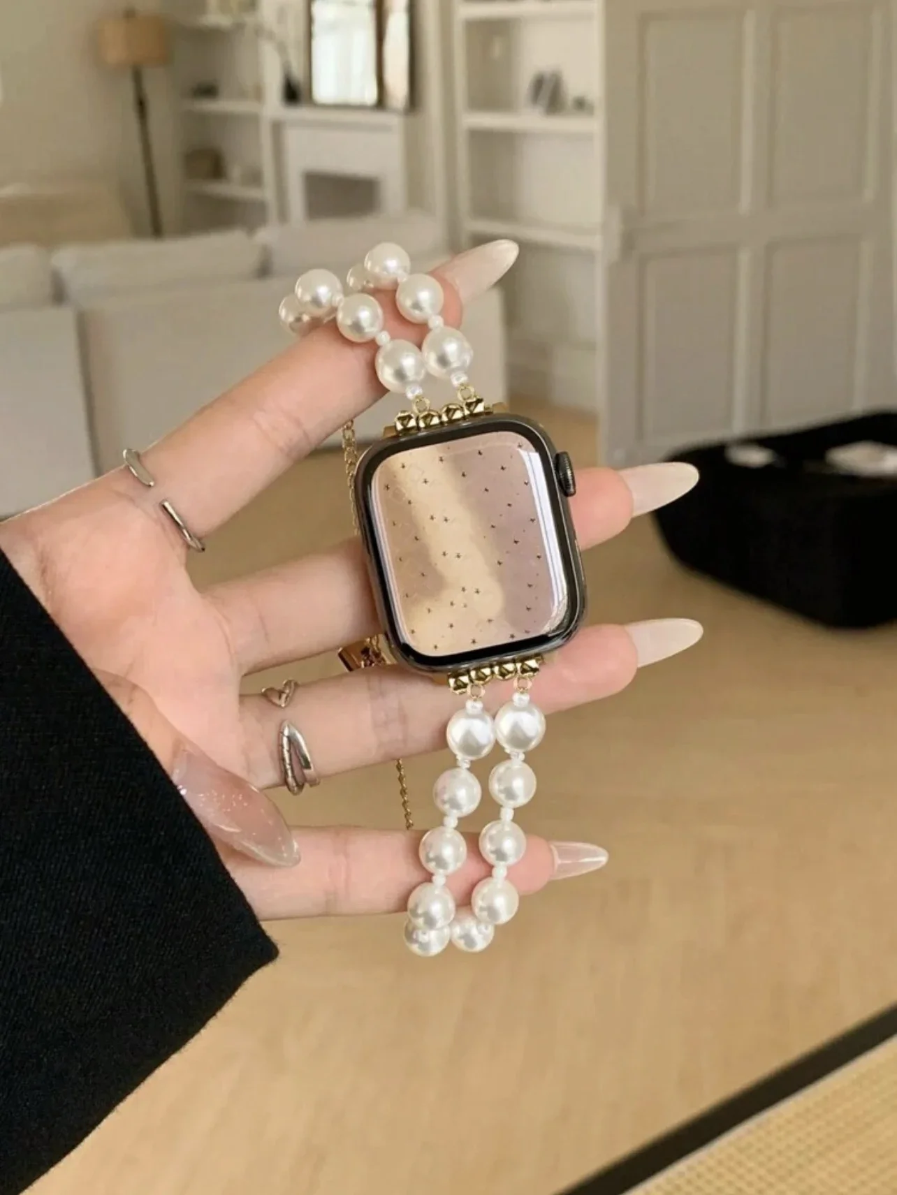 Elegant Adjustable Beaded Link Strap