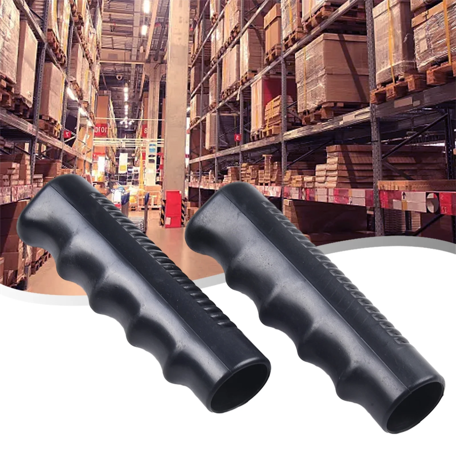 2Pcs Wheelbarrow Rubber Handles, Round Tubes Black Replacement Universal Handles PVC Anti-slip Handle Cover Industrial Tool Part