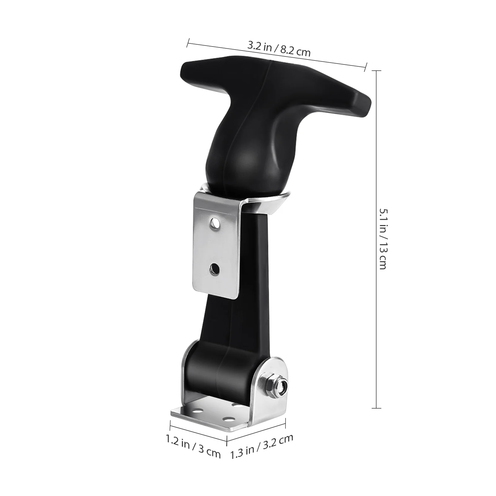 2pcs UEETEK Stainless Steel Rubber Hood Catch Flexible T-Handle Hasp Rubber Flexible Draw Latches with Brackets for Tool Box furniture hardware toggle latches