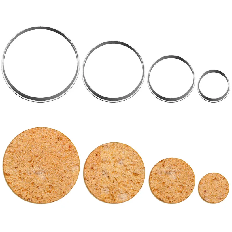 Four Specifications Cartoon Geometric Figure,4,6,8,10cm Circular,Plastics Mould,Cake Fondant Tool,Cookie and Sushi Fruit Cutters