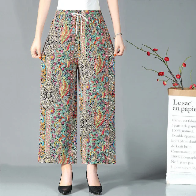 Women Trousers Bloom | Summer Floral Pants Women | Floral Silk 