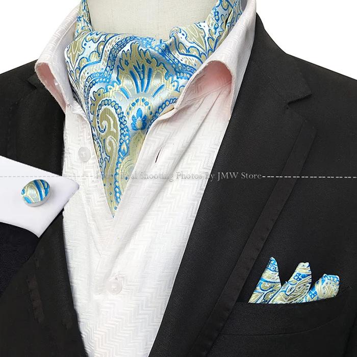 Herren Luxus Vintage Paisley Floral Formale Krawatte Ascot Krawatte Selbst Britischen Stil Gentleman Krawatte Set Für Hochzeit Party Geschenk – Detail 14