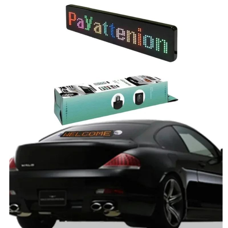 DIY LED Advertising Screen LED Car Display Message Board Programmable Scrolling Message for Car Window Cafe Bar Store Sign