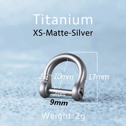 Black Titanium D Buckle Keychain with Horseshoe Design - Premium EDC Accessory (Titanium - 09mm - Matte)