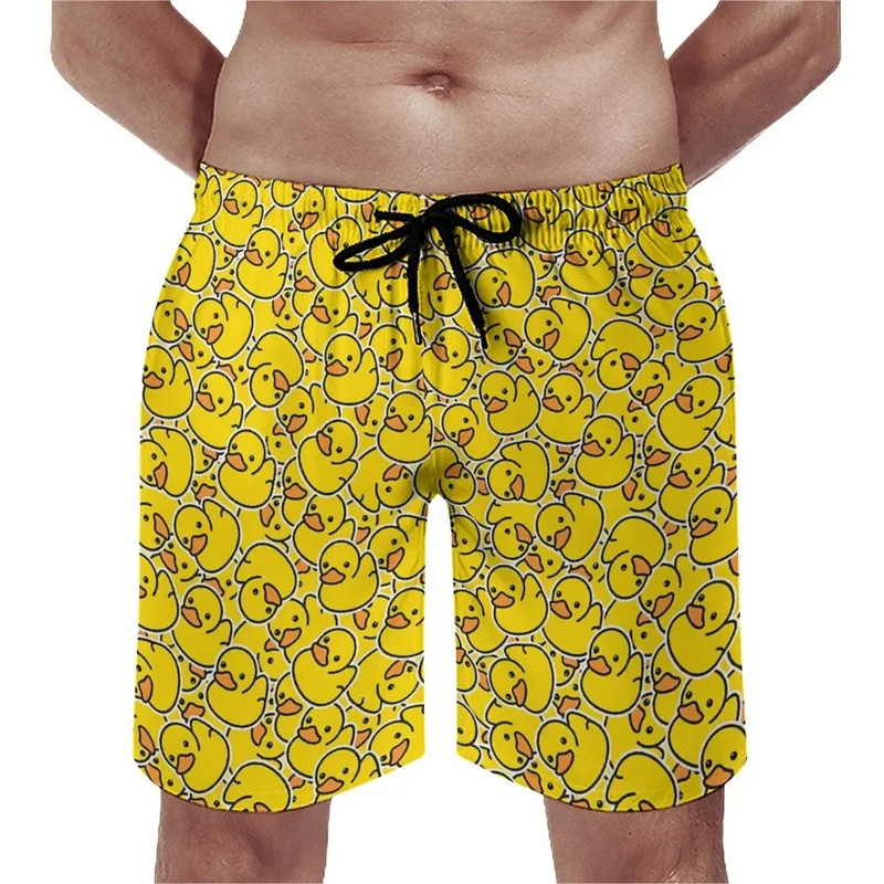 Summer New 3D Cute Animal Yellow Duck Printed Beach Shorts For Men Kid Funny Streetwear Swimming Trunks Fashion Cool Short Pants 3