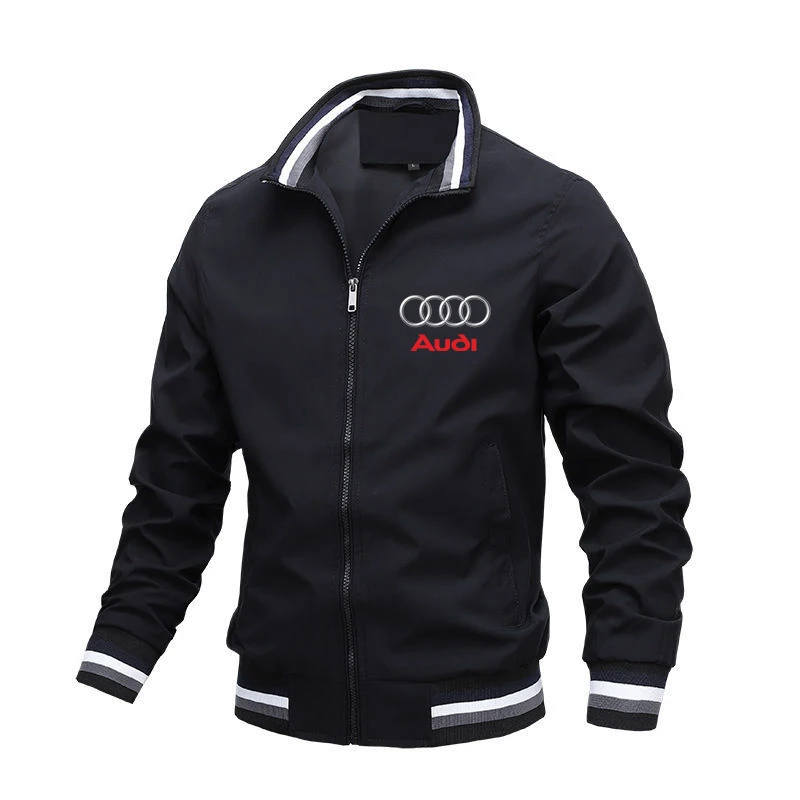 Motorcycle Jacket Audi Car Logo Print Jacket Casual Windbreaker Zipper Sweatshirt Biker Racing Team Jacket Audi Clothing Custom 2 S96479a7faca644b293322e47ed394710i