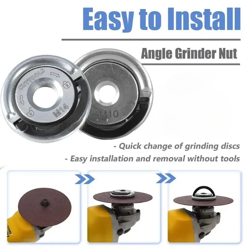 Threaded Angle Grinder Platen Self-Locking Platen Grinder Quick Release Flange Nut Power Chuck Tool electric grinder angle grinder electric angle grinder