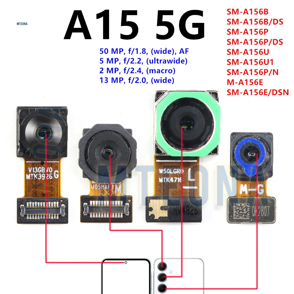 Enhanced Smartphone Camera Module Replacement - Front and Rear Selfie & Wide Lens Flex Cable Part