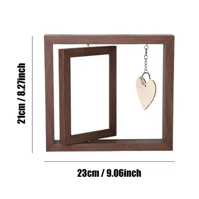 Dupla Mellékképes Képkeret Függőleges Rusztikus Fotókeretek 360 Forgó - Image 6