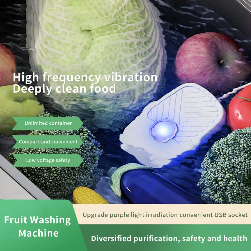 Dropship Portable Fruit Vegetable Washing Machine IPX7 Waterproof  Rechargeable Fruit Cleaner Device Wireless Vegetable Cleaning Machine  Kitchen Gadget to Sell Online at a Lower Price