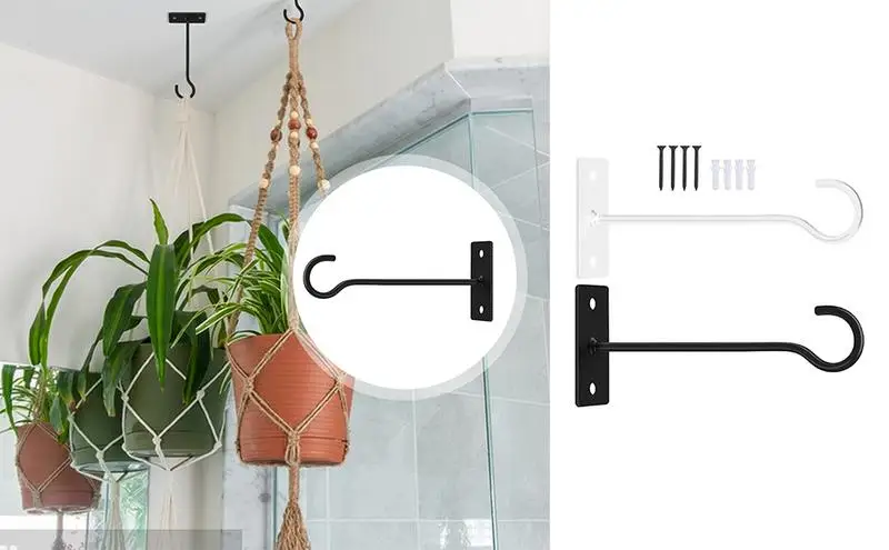 

Heavy Duty Iron Plant Hanger Set of 2 Metal Flower Pot Hangers Stylish Indoor and Outdoor Plant Hanging Bracket for Hanging Pot