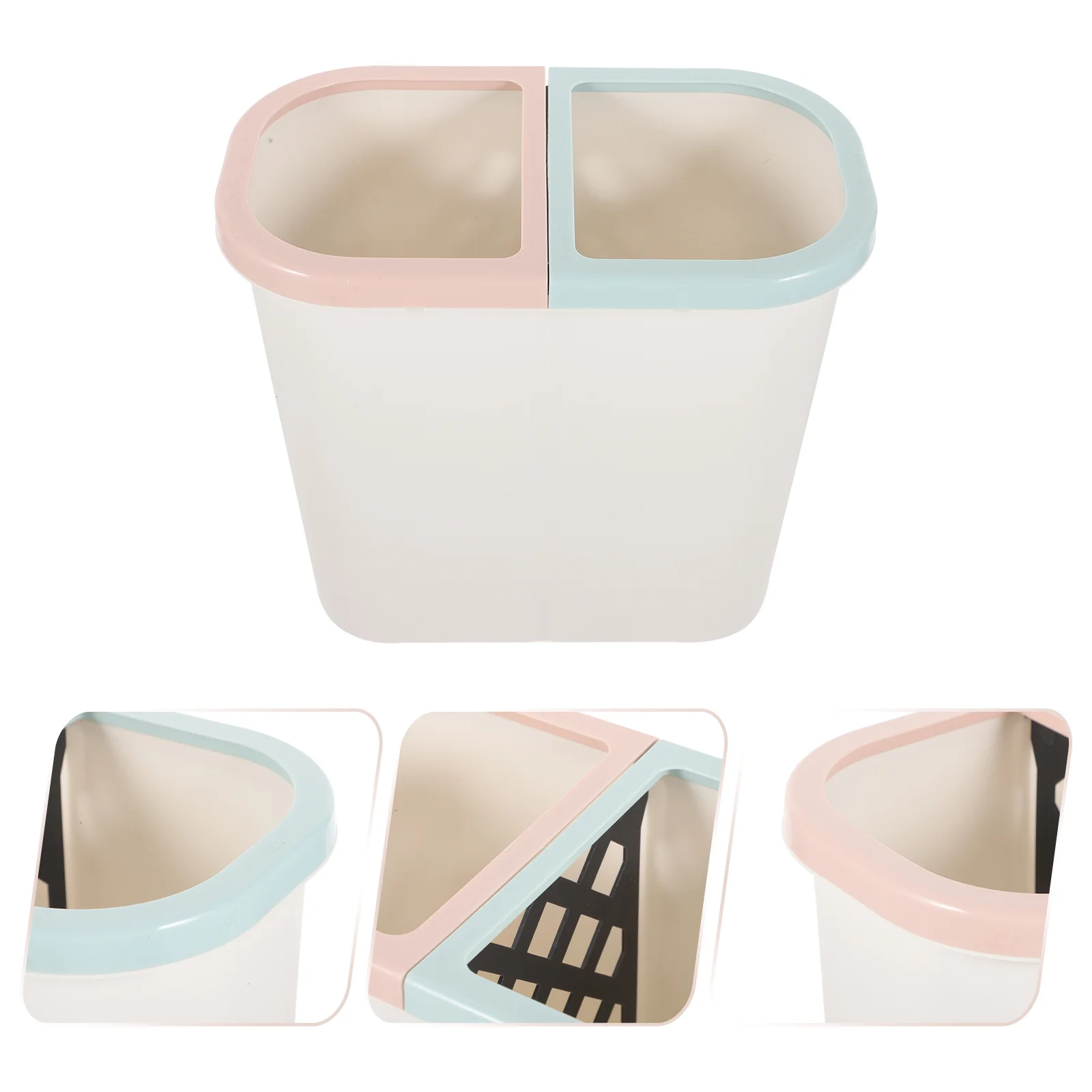 

Zerodeko Mini Containers Dual Trash Can Plastic Kitchen Garbage Can 2 Compartment Classified Rubbish Bin Recycle Dustbin