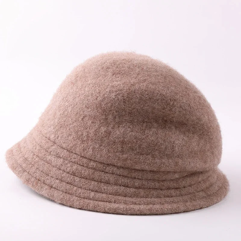 

Style Korean Pure Wool Fisherman Hat Autumn and Winter Women's Artistic Thermal Windproof All-Matching Basin Foldable